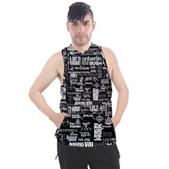 Music Pattern Black White Men s Sleeveless Hoodie by 99art