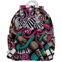 Doodle Colorful Music Doodles Top Flap Backpack View3