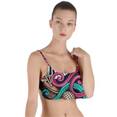 Doodle Colorful Music Doodles Layered Top Bikini Top  by 99art