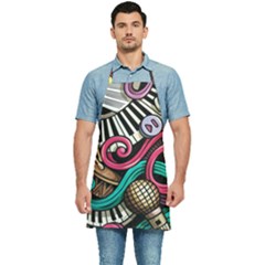 Doodle Colorful Music Doodles Kitchen Apron