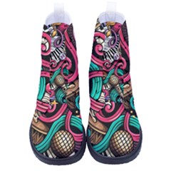 Doodle Colorful Music Doodles High-top Canvas Sneakers