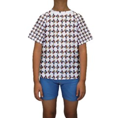 Mixed Abstract Colors Pattern Kids  Short Sleeve Swimwear by dflcprintsclothing