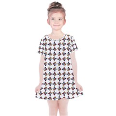 Mixed Abstract Colors Pattern Kids  Simple Cotton Dress