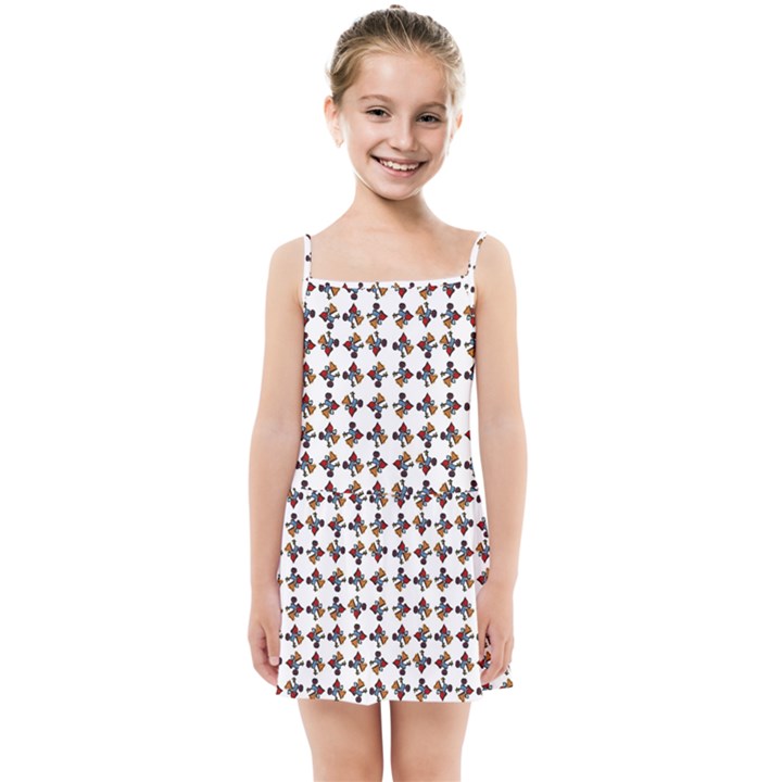 Mixed Abstract Colors Pattern Kids  Summer Sun Dress