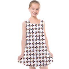 Mixed Abstract Colors Pattern Kids  Cross Back Dress by dflcprintsclothing