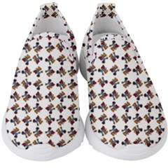 Mixed Abstract Colors Pattern Kids  Slip On Sneakers by dflcprintsclothing