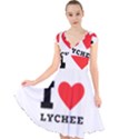 I love lychee  Cap Sleeve Front Wrap Midi Dress View1