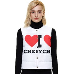 I Love Lychee  Women s Short Button Up Puffer Vest by ilovewhateva