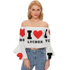 I Love Lychee  Off Shoulder Flutter Bell Sleeve Top by ilovewhateva