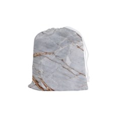 Gray Light Marble Stone Texture Background Drawstring Pouch (medium) by Vaneshart