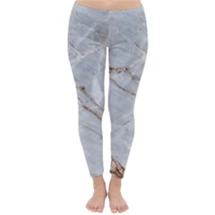 Gray Light Marble Stone Texture Background Classic Winter Leggings