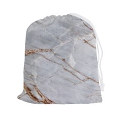 Gray Light Marble Stone Texture Background Drawstring Pouch (2xl) by Vaneshart