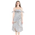 Gray Light Marble Stone Texture Background Shoulder Tie Bardot Midi Dress View1