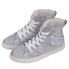 Gray Light Marble Stone Texture Background Men s Hi-top Skate Sneakers by Vaneshart