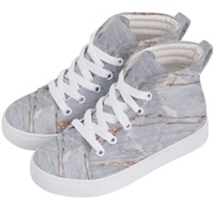 Gray Light Marble Stone Texture Background Kids  Hi-top Skate Sneakers by Vaneshart