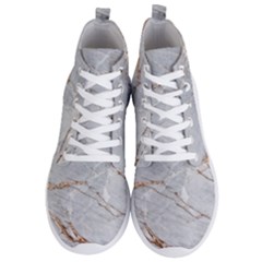 Gray Light Marble Stone Texture Background Men s Lightweight High Top Sneakers by Vaneshart