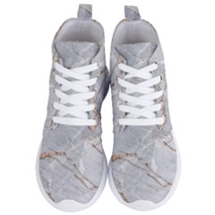 Gray Light Marble Stone Texture Background Women s Lightweight High Top Sneakers by Vaneshart