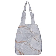 Gray Light Marble Stone Texture Background Center Zip Backpack by Vaneshart