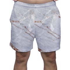 Gray Light Marble Stone Texture Background Men s Shorts by Vaneshart