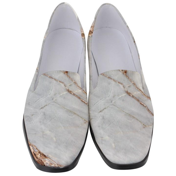 Gray Light Marble Stone Texture Background Women s Classic Loafer Heels