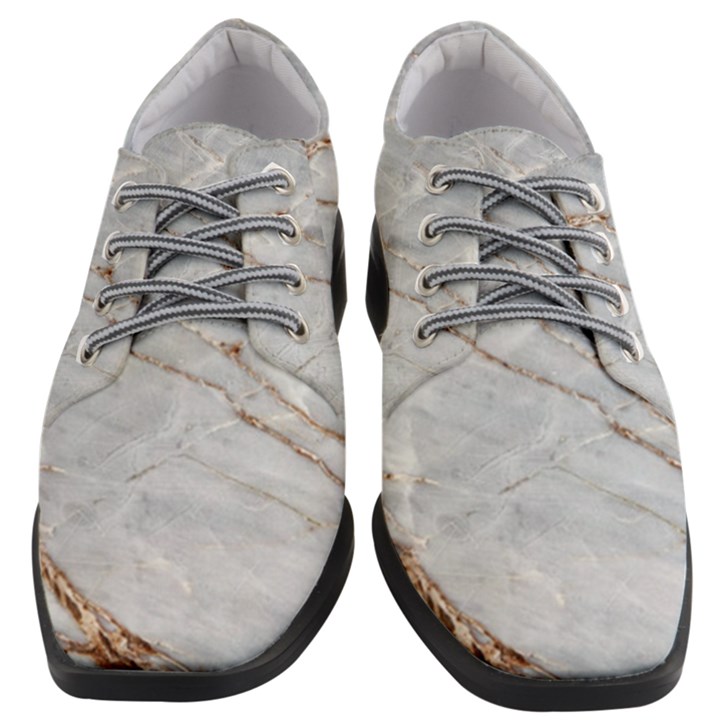 Gray Light Marble Stone Texture Background Women Heeled Oxford Shoes