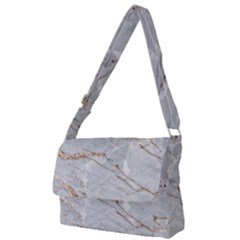 Gray Light Marble Stone Texture Background Full Print Messenger Bag (l) by Vaneshart