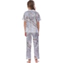 Gray Light Marble Stone Texture Background Kids  Satin Short Sleeve Pajamas Set View2