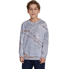 Gray Light Marble Stone Texture Background Kids  Long Sleeve Jersey by Vaneshart