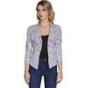 Gray Light Marble Stone Texture Background Women s Casual 3/4 Sleeve Spring Jacket View1