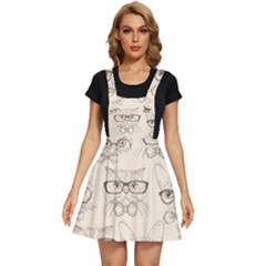 Seamless Pattern Hand Drawn-cats-with Hipster Accessories Apron Dress