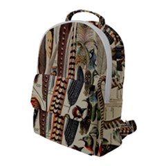 Feathers Birds Vintage Art Flap Pocket Backpack (large) by Vaneshart