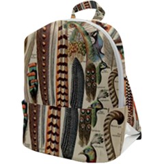 Feathers Birds Vintage Art Zip Up Backpack by Vaneshart