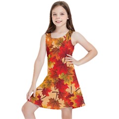 Wallpaper Background Autumn Fall Kids  Lightweight Sleeveless Dress by Vaneshart