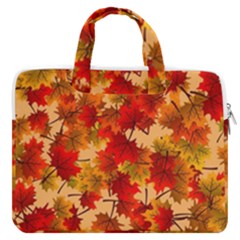 Wallpaper Background Autumn Fall Macbook Pro 16  Double Pocket Laptop Bag  by Vaneshart