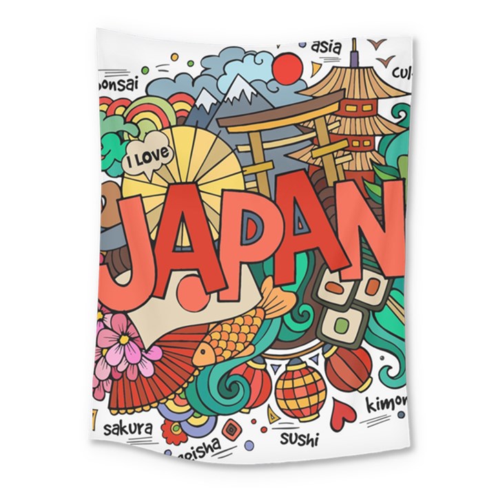 Earthquake And Tsunami Drawing Japan Illustration Medium Tapestry