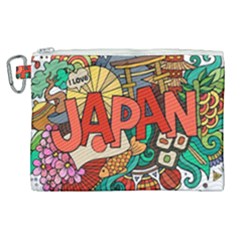 Earthquake And Tsunami Drawing Japan Illustration Canvas Cosmetic Bag (xl) by Vaneshart