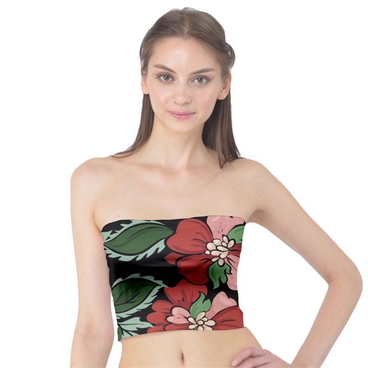 Beautiful Floral Vector Seamless Pattern Tube Top