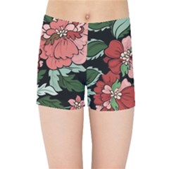 Beautiful Floral Vector Seamless Pattern Kids  Sports Shorts