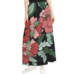 Beautiful Floral Vector Seamless Pattern Maxi Chiffon Skirt