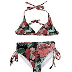 Beautiful Floral Vector Seamless Pattern Kids  Classic Bikini Set