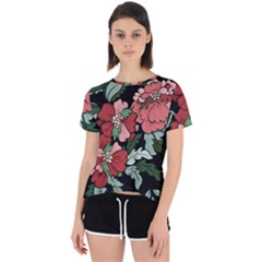 Beautiful Floral Vector Seamless Pattern Open Back Sport Tee