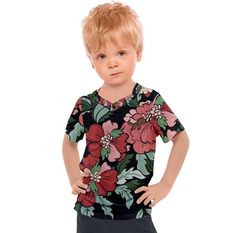 Beautiful Floral Vector Seamless Pattern Kids  Sports Tee by Vaneshart