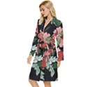 Beautiful Floral Vector Seamless Pattern Long Sleeve Velvet Robe View2