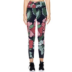 Beautiful Floral Vector Seamless Pattern Pocket Leggings 