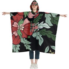 Beautiful Floral Vector Seamless Pattern Women s Hooded Rain Ponchos by Vaneshart