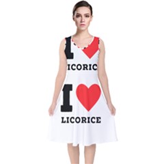 I Love Licorice V-neck Midi Sleeveless Dress  by ilovewhateva