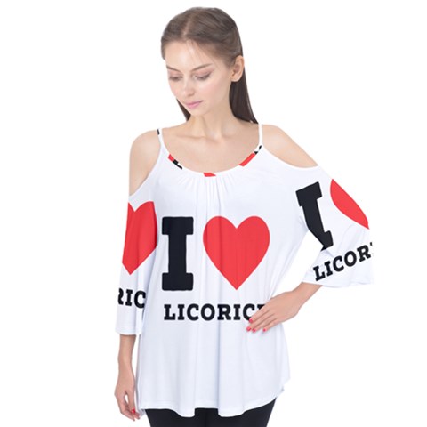 I Love Licorice Flutter Sleeve Tee  by ilovewhateva