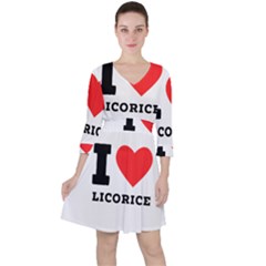 I Love Licorice Quarter Sleeve Ruffle Waist Dress by ilovewhateva