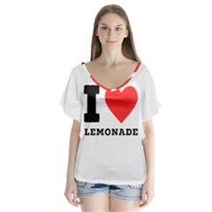 I Love Lemonade V-neck Flutter Sleeve Top by ilovewhateva