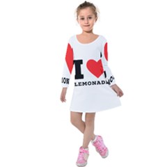 I Love Lemonade Kids  Long Sleeve Velvet Dress by ilovewhateva